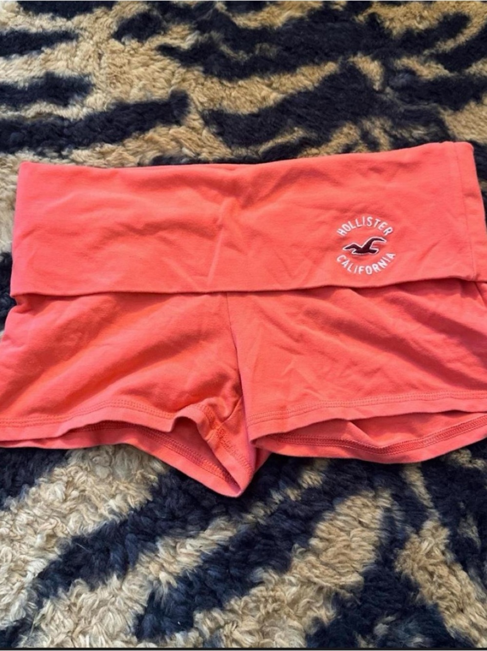 Vintage Coral 2000s Hollister Foldover mini shorts
